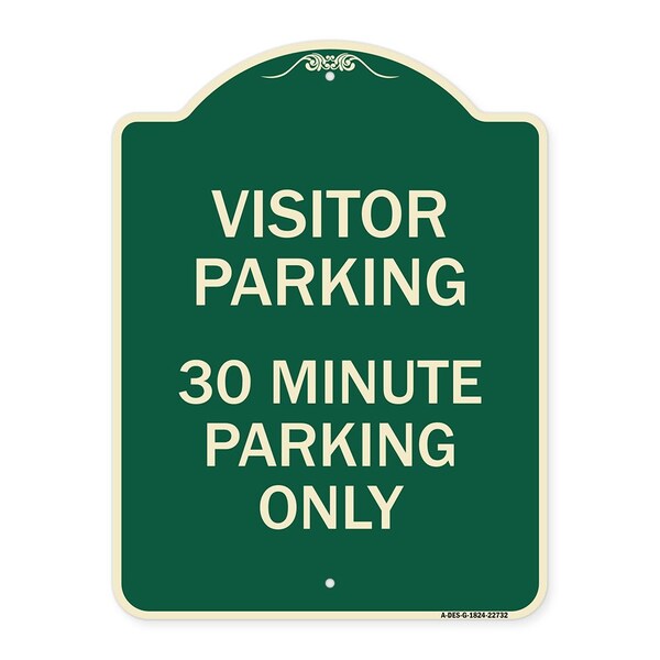 Signmission Visitor Parking 30 Minute Parking Heavy-Gauge Aluminum Architectural Sign, 24" x 18", G-1824-22732 A-DES-G-1824-22732 - main